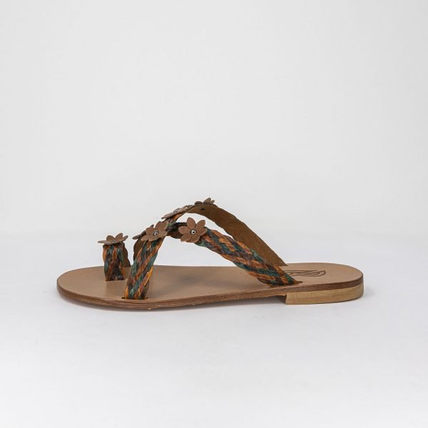 Sandali infradito incrociato flower