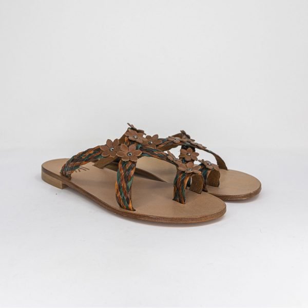Sandali infradito incrociato flower