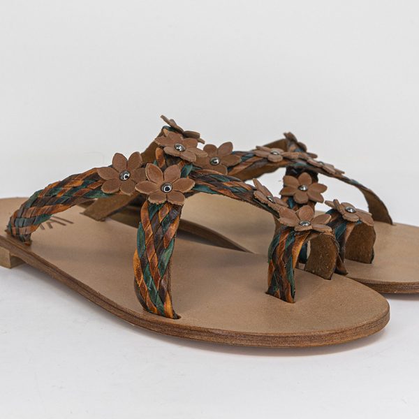 Sandali infradito incrociato flower