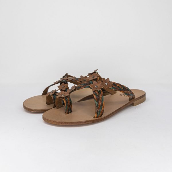 Sandali infradito incrociato flower