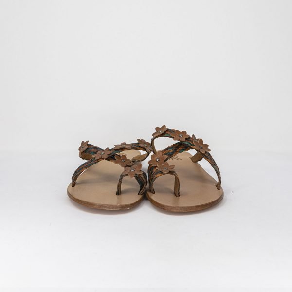 Sandali infradito incrociato flower