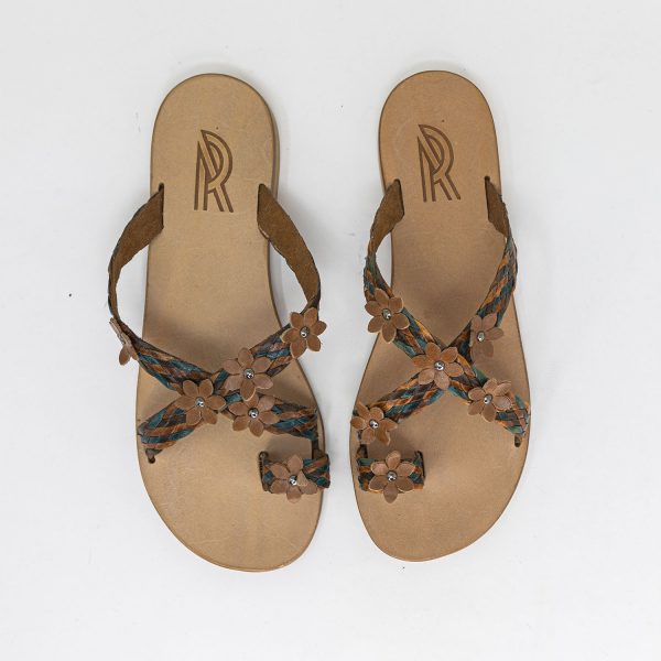 Sandali infradito incrociato flower