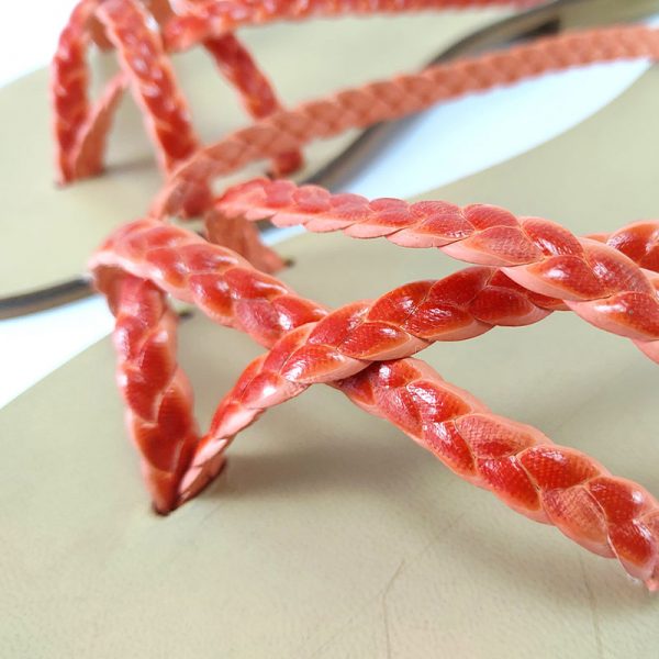 Sandali infradito treccine corallo