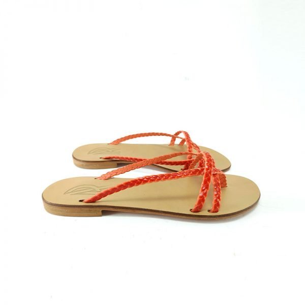 Sandali infradito treccine corallo