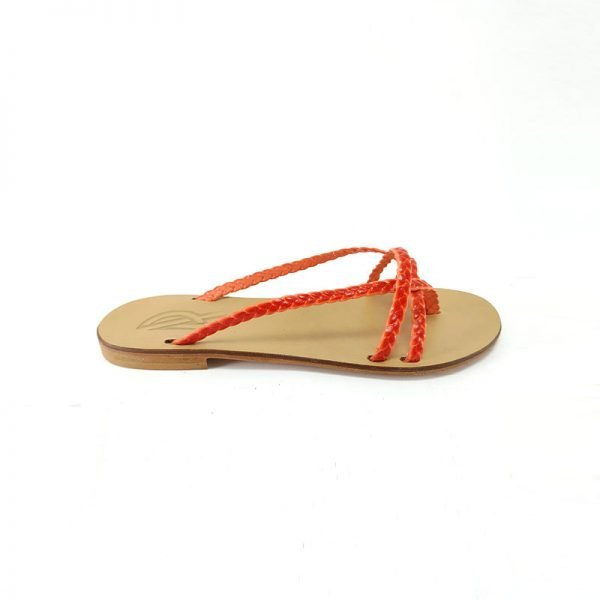 Sandali infradito treccine corallo