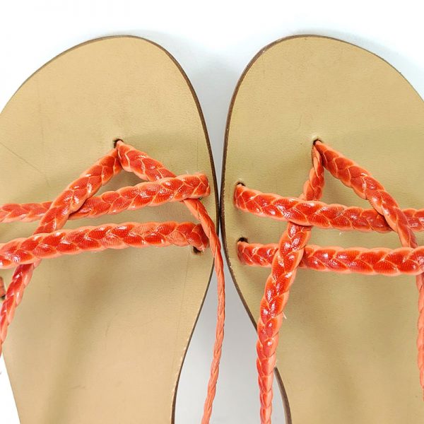 Sandali infradito treccine corallo