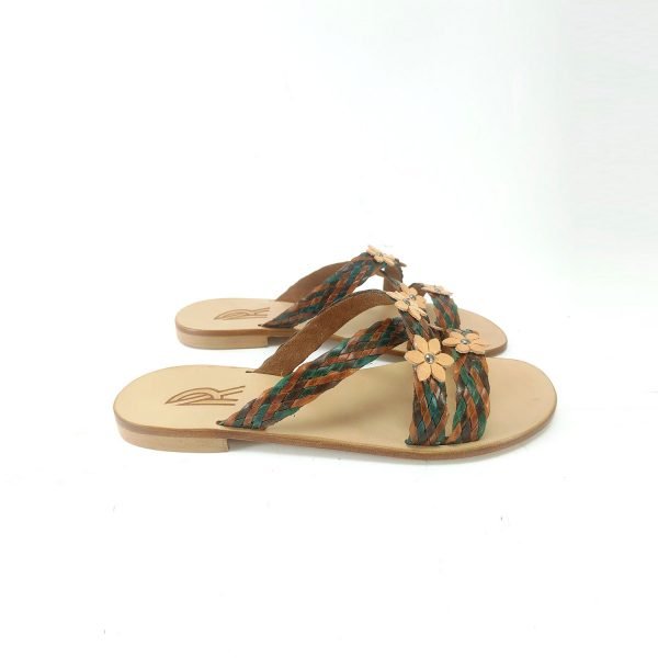 Sandali ciabatta incrociato flower