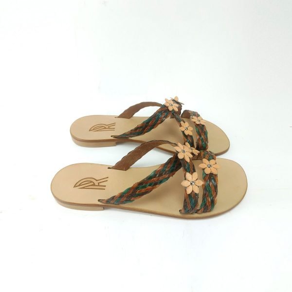 Sandali ciabatta incrociato flower