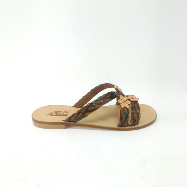 Sandali ciabatta incrociato flower