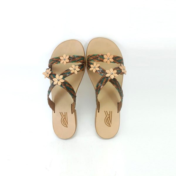 Sandali ciabatta incrociato flower