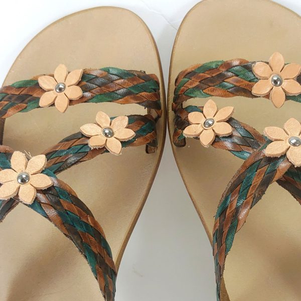 Sandali ciabatta incrociato flower