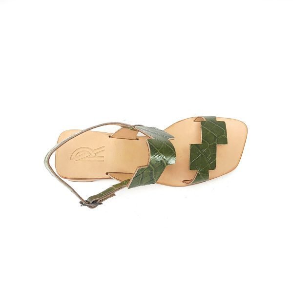 Sandali fibbia pitonati con tacco