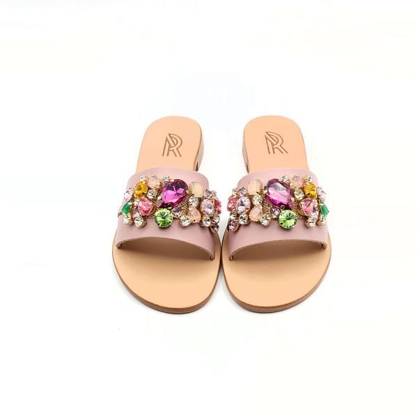 Sandali ciabatta fascia con pietre