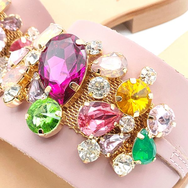 Sandali ciabatta fascia con pietre