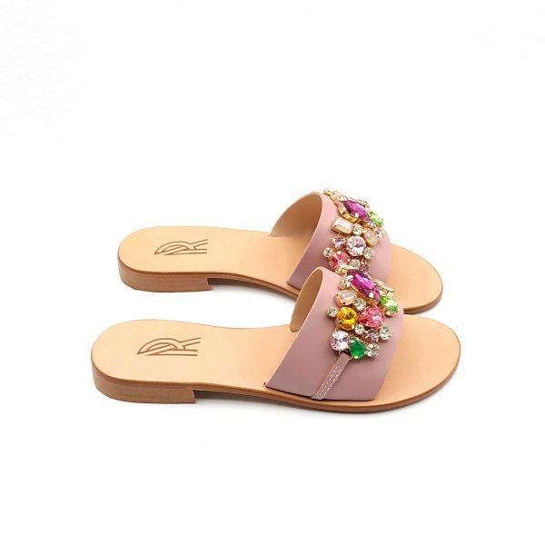 Sandali ciabatta fascia con pietre