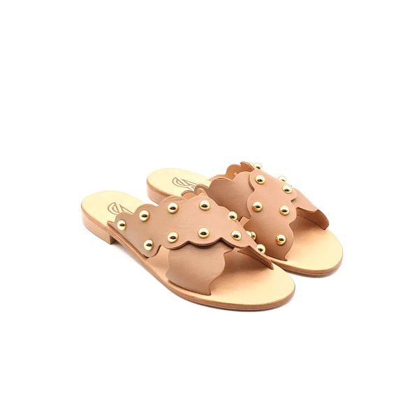 Sandali ciabatta incrocio borchie