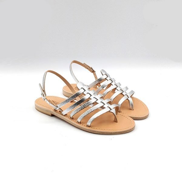 Sandali  infradito bassi fasce laminate