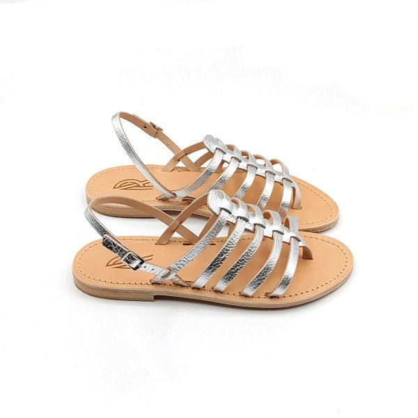 Sandali  infradito bassi fasce laminate