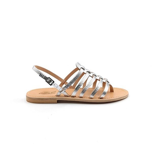 Sandali  infradito bassi fasce laminate