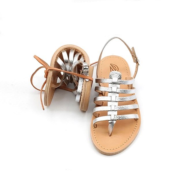 Sandali  infradito bassi fasce laminate