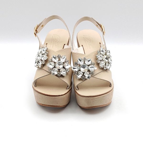 Sandali fascia incrocio zeppa