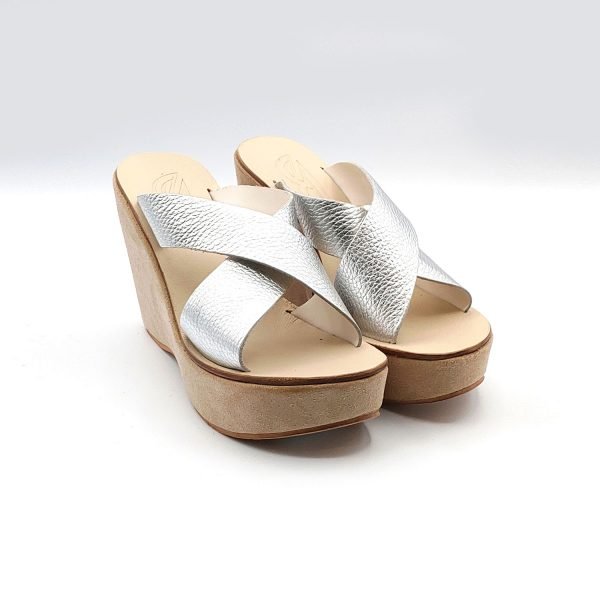 Sandali zeppa incrocio