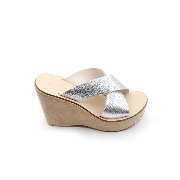 Sandali zeppa incrocio