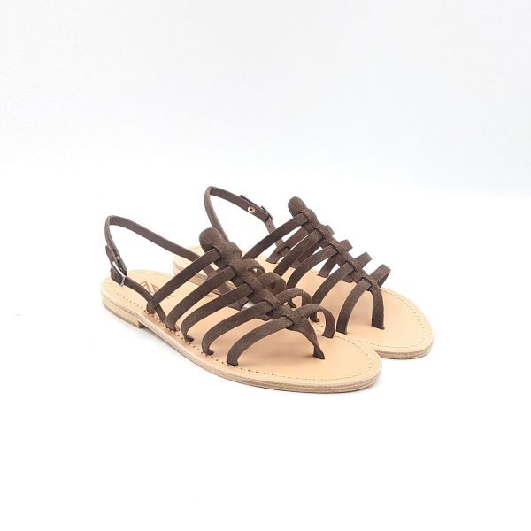 Sandali infradito fascie camoscio