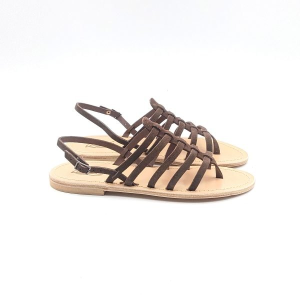 Sandali infradito fascie camoscio