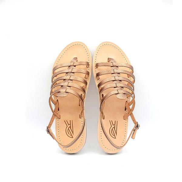 Sandali  infradito bassi fasce laminate