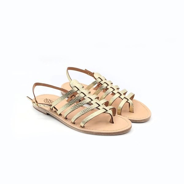 Sandali  infradito bassi fasce laminate