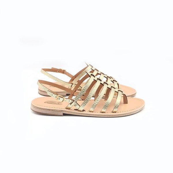 Sandali  infradito bassi fasce laminate