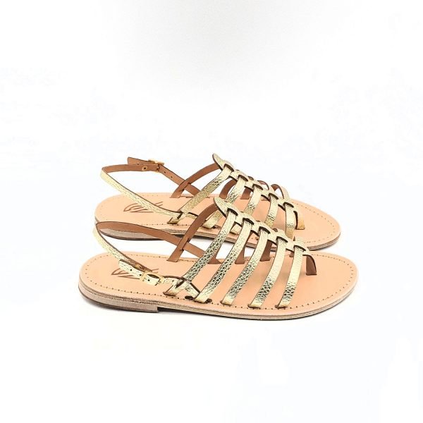 Sandali  infradito bassi fasce laminate