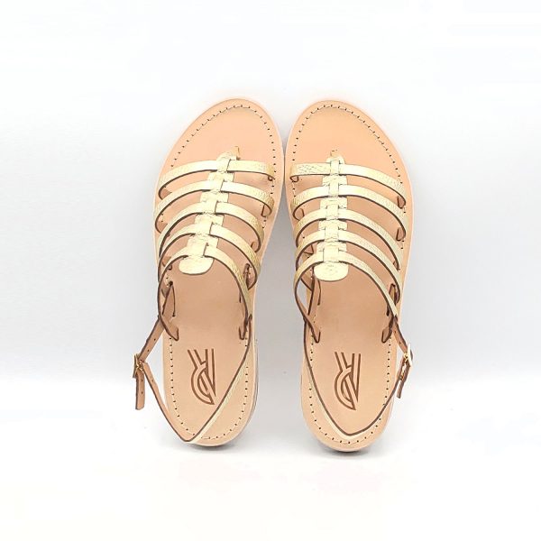 Sandali  infradito bassi fasce laminate