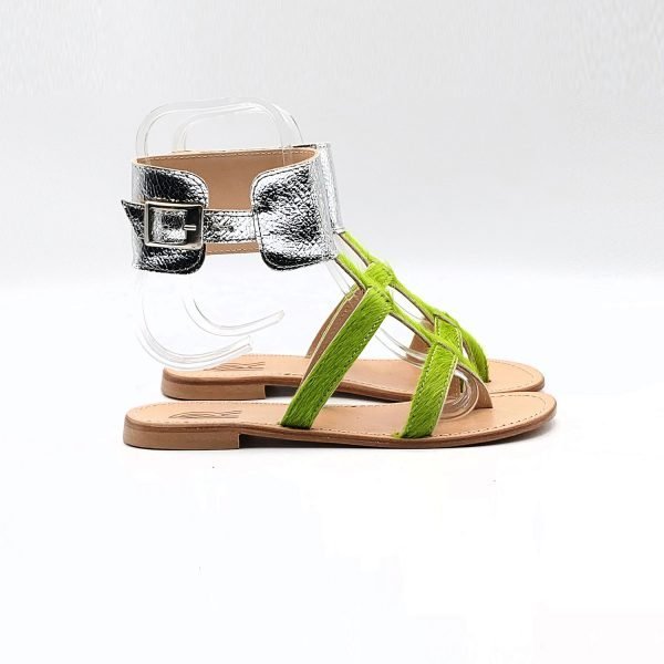 Sandali donna in cavallino - verde