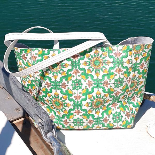Borsa in pelle maiolica
