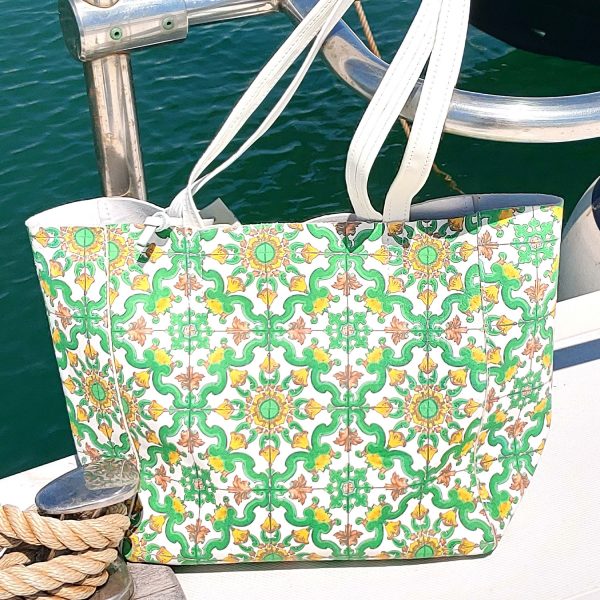 Borsa in pelle maiolica