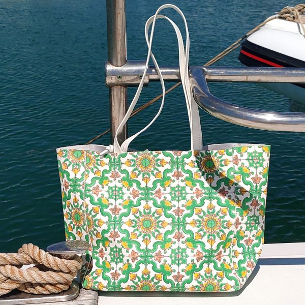Borsa in pelle maiolica