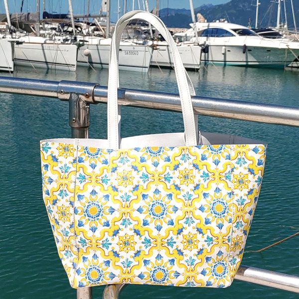 Borsa in pelle maiolica