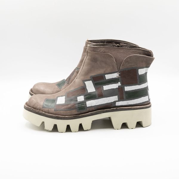 Mezzo tronchetto con zeppa Talco Mondrian