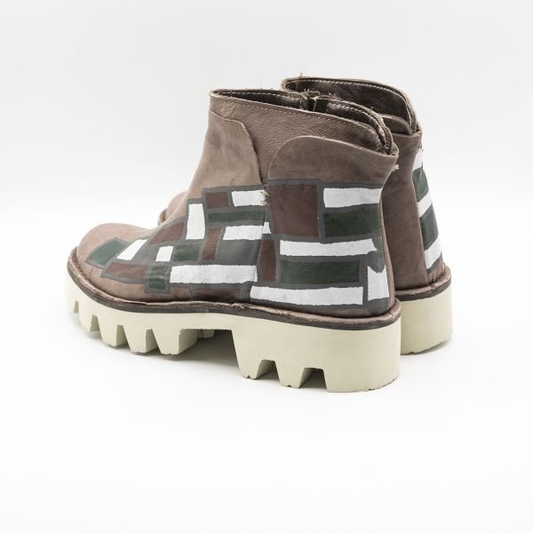 Mezzo tronchetto con zeppa Talco Mondrian