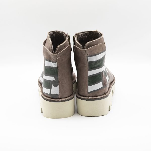 Mezzo tronchetto con zeppa Talco Mondrian