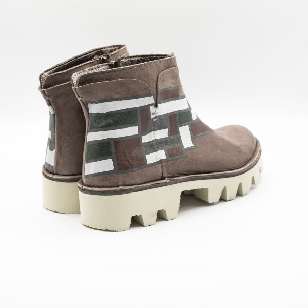 Mezzo tronchetto con zeppa Talco Mondrian