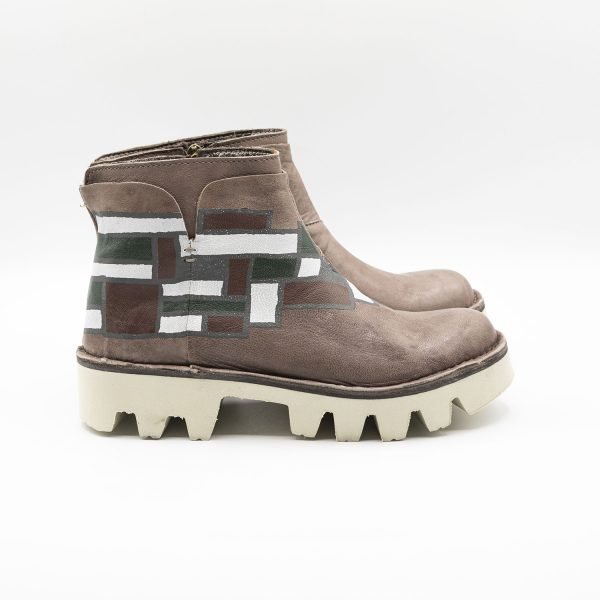 Mezzo tronchetto con zeppa Talco Mondrian