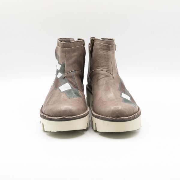 Mezzo tronchetto con zeppa Talco Mondrian