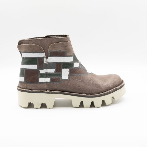 Mezzo tronchetto con zeppa Talco Mondrian