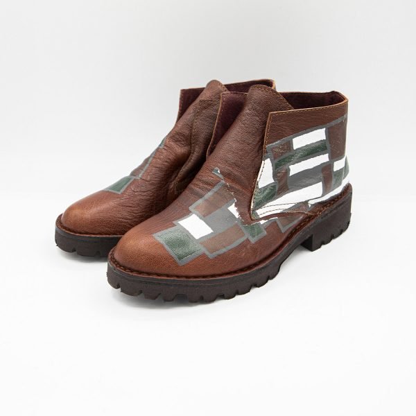 Polacchino senza lacci marrone Mondrian