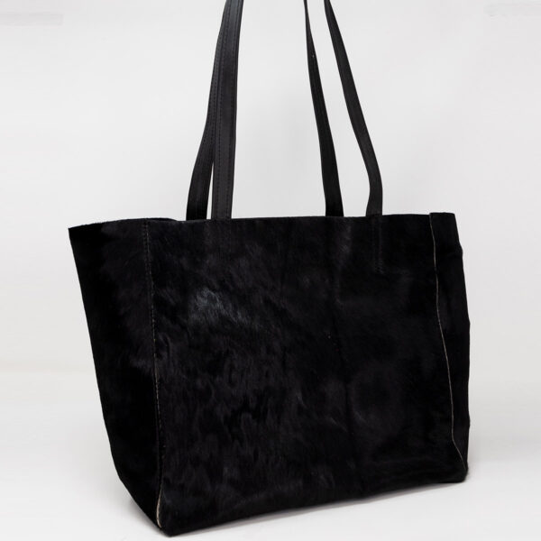 Borsa in pelle effetto pelo