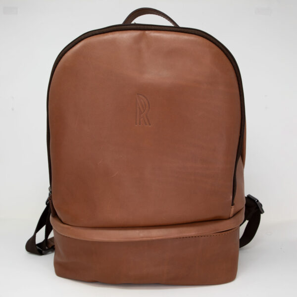 Zaino in vera pelle con doppia cerniera