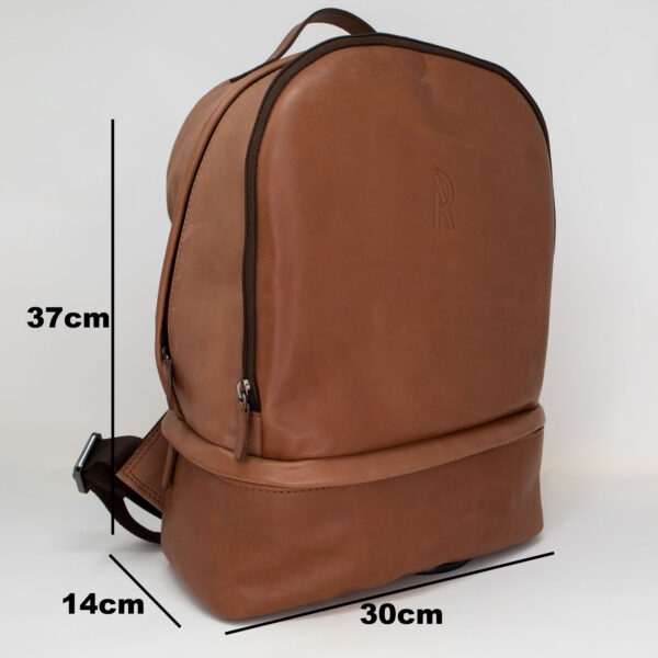 Zaino in vera pelle con doppia cerniera